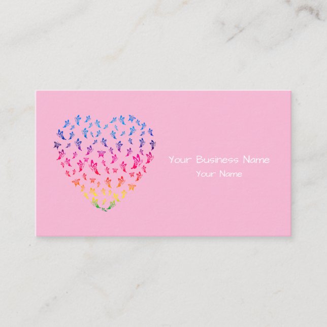 Heart Butterfly Business Card (Front)
