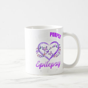 Heart Butterfly I Wear Purple For Epilepsy Coffee Mug