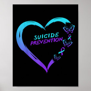 Heart Butterfly Suicide Prevention Awareness  Poster