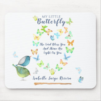 Heart Butterfly The Lord Bless You Mouse Mat