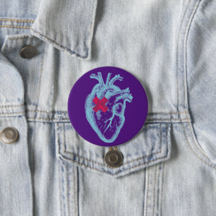 Heart Button Blue/Purple