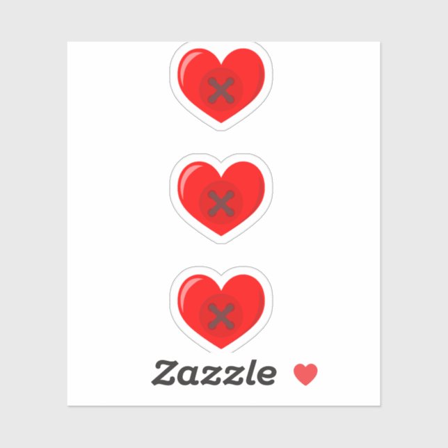 Heart Buttons Stickers (Sheet)