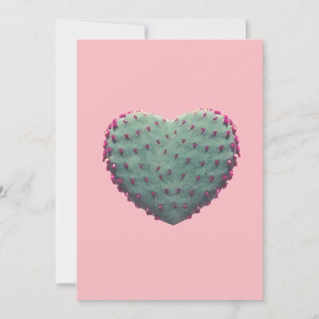 Heart Cactus Holiday Card (Front)