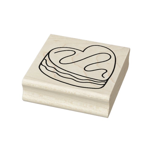 Heart Cake Dessert  Rubber Stamp (Stamp)