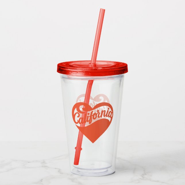 Heart California  Acrylic Tumbler (Back)