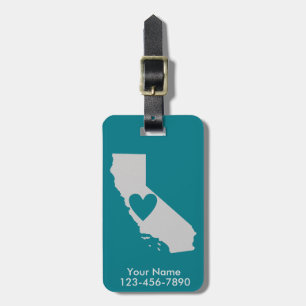 Heart California State Custom Luggage Tag