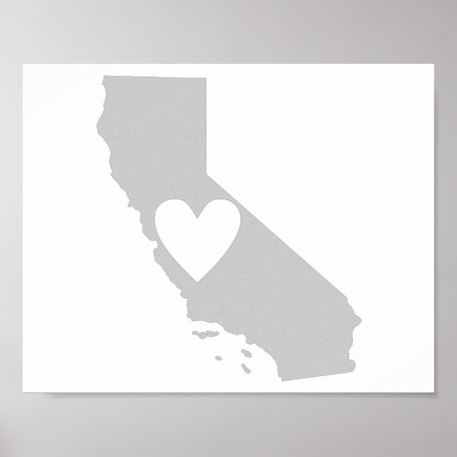 Heart California state silhouette Poster (Front)