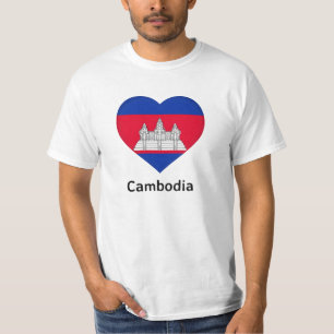 Heart - Cambodia Flag T-Shirt