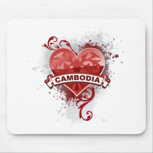 Heart Cambodia Mouse Mat