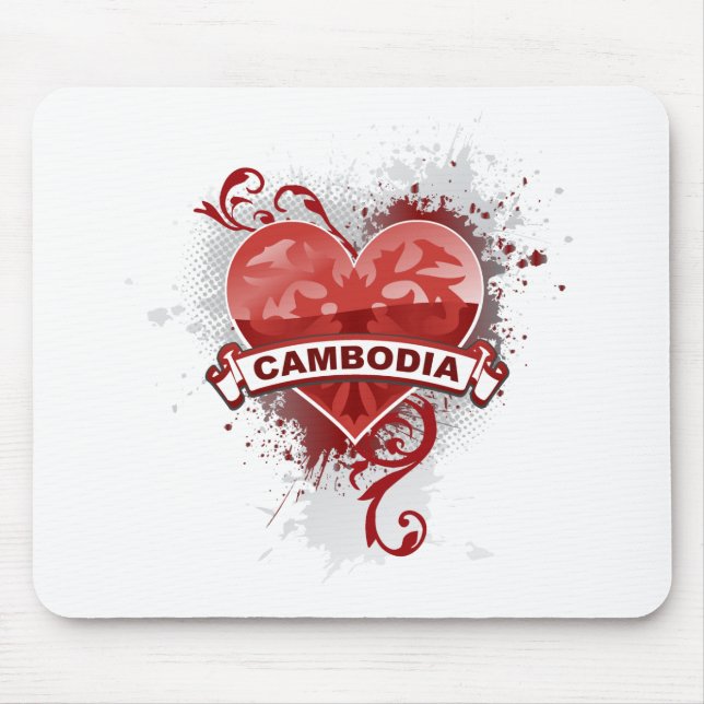 Heart Cambodia Mouse Mat (Front)