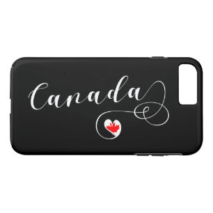 Heart Canada Cell Phone Case, Canadian Flag iPhone 8 Plus/7 Plus Case