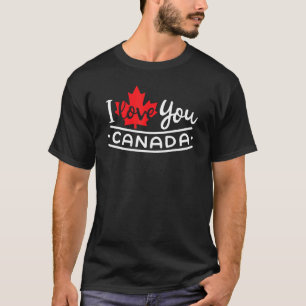 Heart Canada Day Maple Leaf I Love You Canada T-Shirt