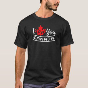 Heart Canada Day Maple Leaf I Love You Canada T-Shirt