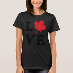 Heart Canada Day   Maple Leaf I Love You Canada T-Shirt