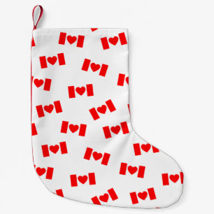 Heart Canadian Flag Small Christmas Stocking