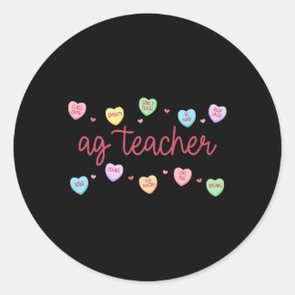 Heart Candy Ag Agriculture Teacher Valentines Farm Classic Round Sticker