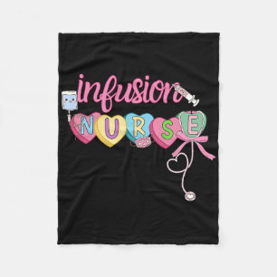 Heart Candy Bow Infusion Nurse Valentine Iv Therap Fleece Blanket