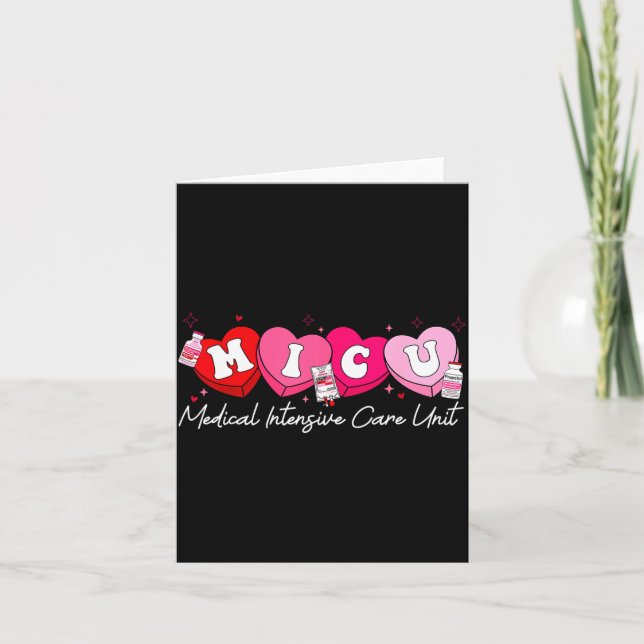 Heart Candy Micu Nurse Valentine's Day Medical Cri Card (Front)