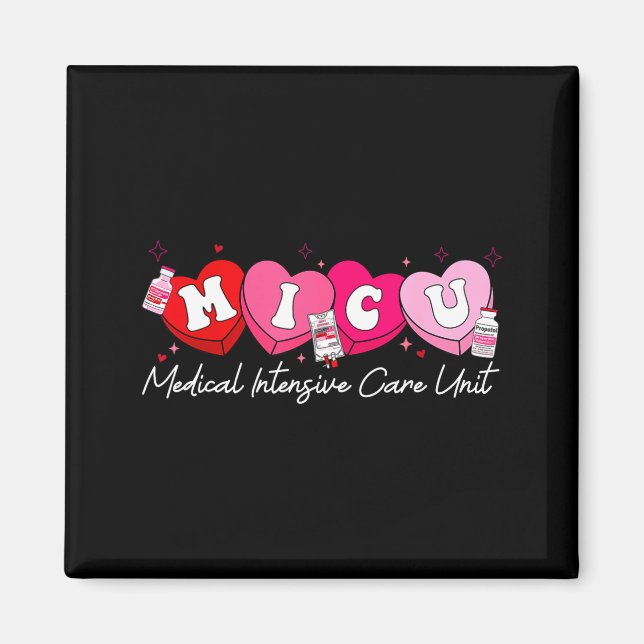 Heart Candy Micu Nurse Valentine's Day Medical Cri Magnet (Front)