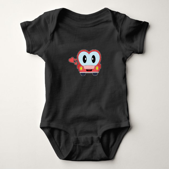 Heart Car Baby Bodysuit (Front)