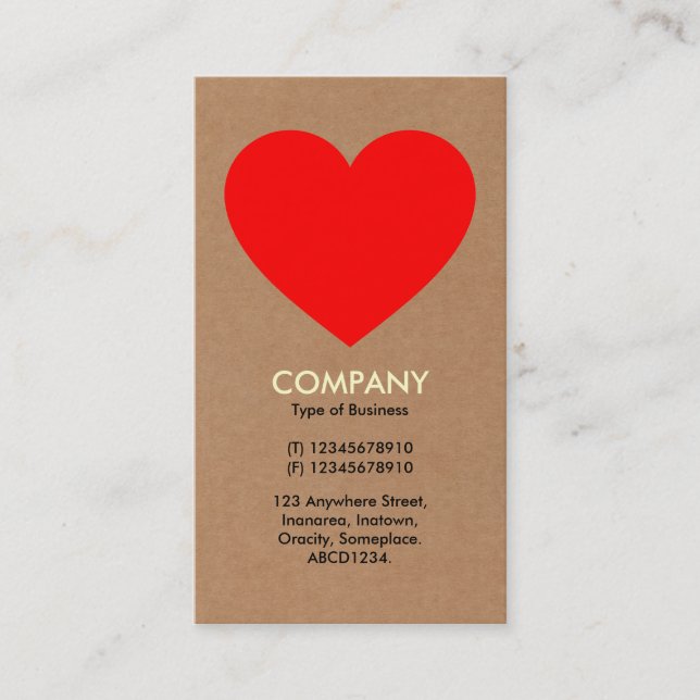 Heart - Cardboard Business Card (Front)