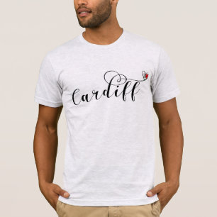 Heart Cardiff Flag, Caerdydd, Wales T-Shirt
