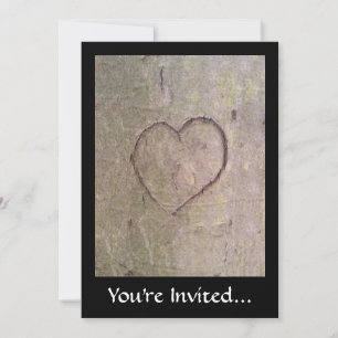 Heart Carved in a Tree Invitation