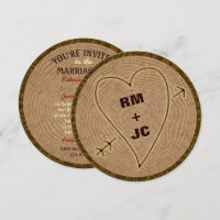 Heart Carved Initials Wood Tree Rustic Wedding