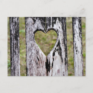 Heart Carved Wooden Chair Back Postcard