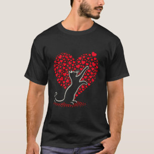 Heart Cat Mum Cat Dad Womens Mens Valentine Cat T-Shirt