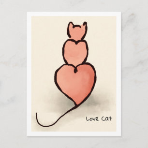 'Heart' Cat Postcard