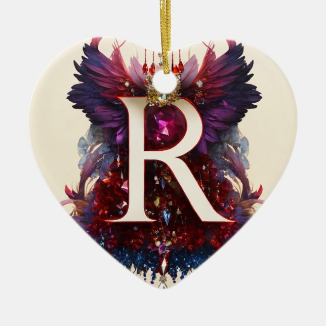 Heart  ceramic tree decoration (Front)