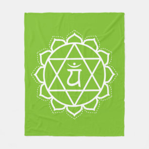 Heart Chakra Anahata Green Meditation Fleece Blanket