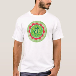 Heart Chakra Anahata Men's Basic T-Shirt, White T-Shirt