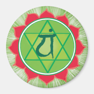 Heart Chakra Anahata  round magnet