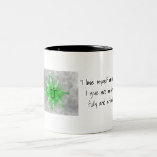 Heart Chakra Coffee mug with affirmations