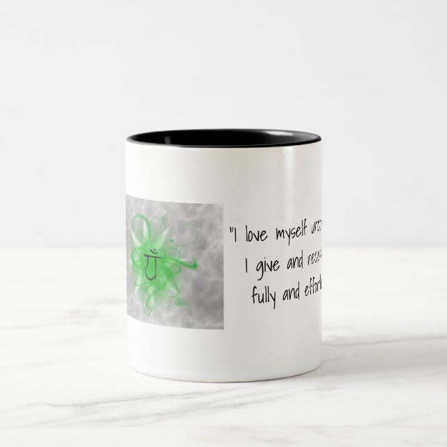 Heart Chakra Coffee mug with affirmations (Center)