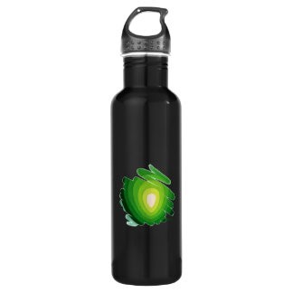 Heart Chakra Green on Black Water Bottle