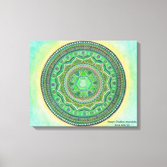 Heart Chakra Mandala Canvas Art (Front)