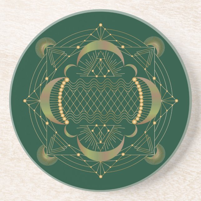 Heart Chakra Shadow Mandala Coaster (Front)
