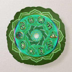 Heart Chakra Tote Bag Round Cushion