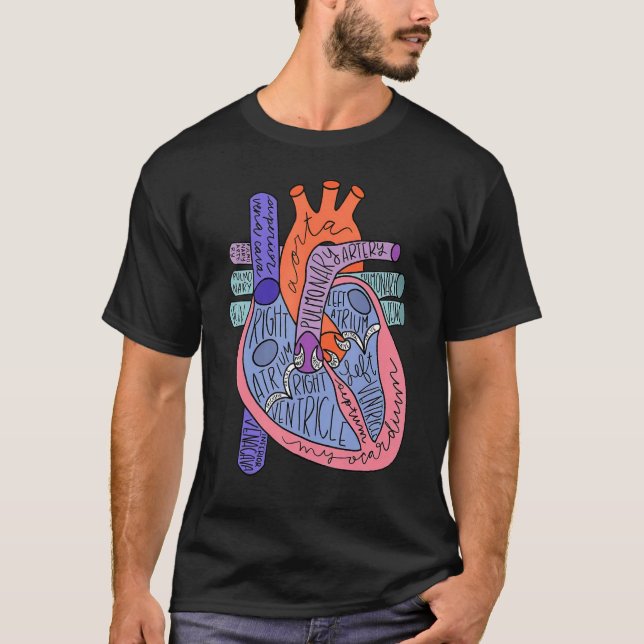 Heart Chambers Anatomy  For Nurses Healthcare Work T-Shirt (Front)