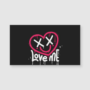 heart character with dead eyes and smile sprayed