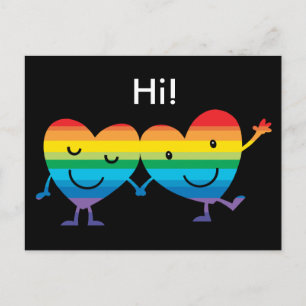 Heart characters postcard