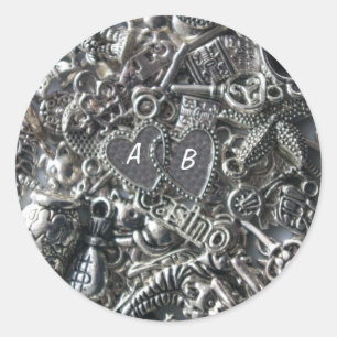 Heart charms classic round sticker