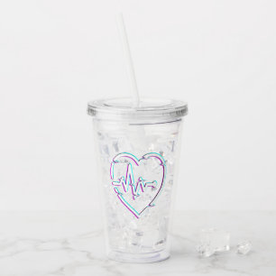 Heart Check Acrylic Tumbler