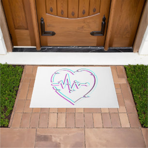 Heart Check Door Mat