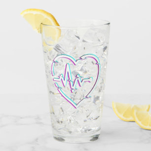 Heart Check Glass Cup
