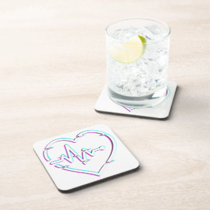 Heart Check Hard plastic coaster