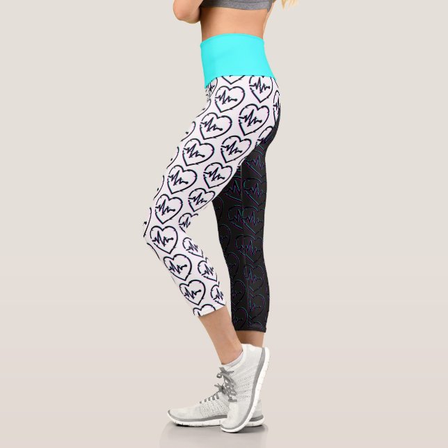 Heart Check High Waisted Yoga Capris (Left)